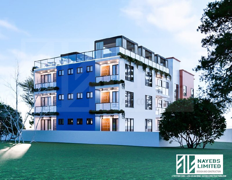 3-level apartment complex under construction in Pokuase, Accra